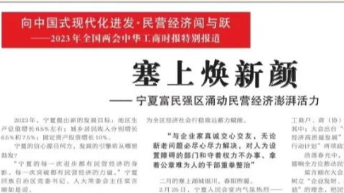  【中华工商时报】塞上焕新颜——宁夏富民强区涌动民营经济澎湃活力